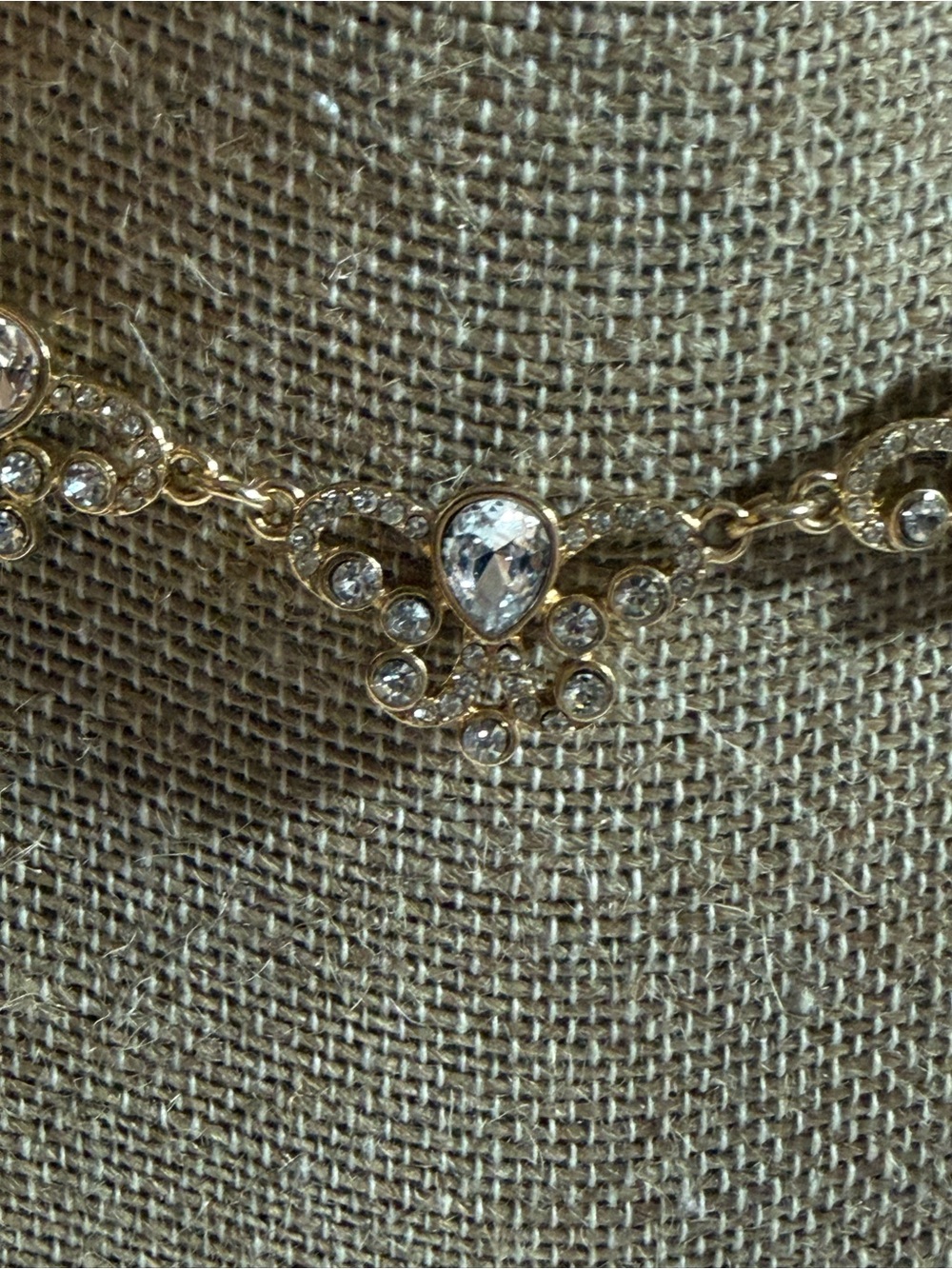 Y2K Vintage Charming Charlie Rhinestone Bib Statement Necklace V11 - Picture 3 of 3